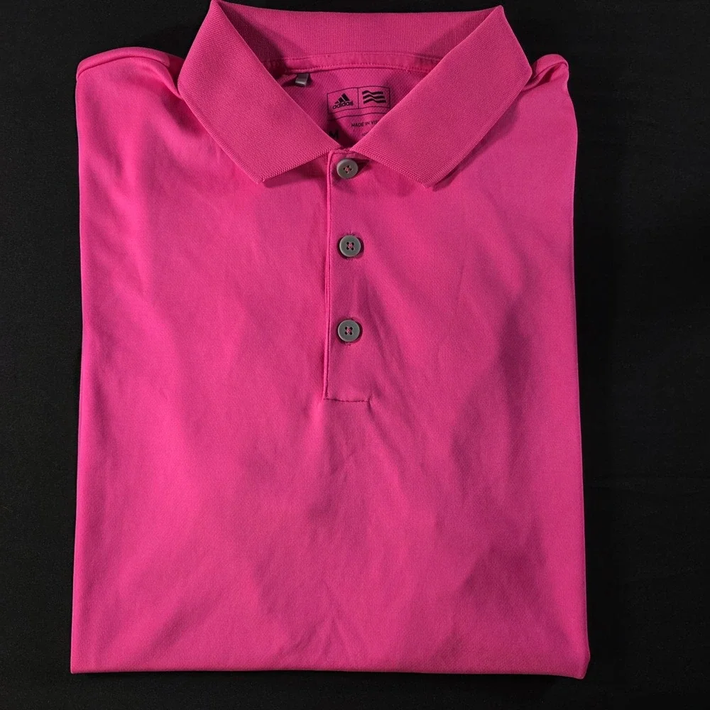 Adidas  Mens Adi Performance Polo Solar Pink‎ Sports Golf Medium